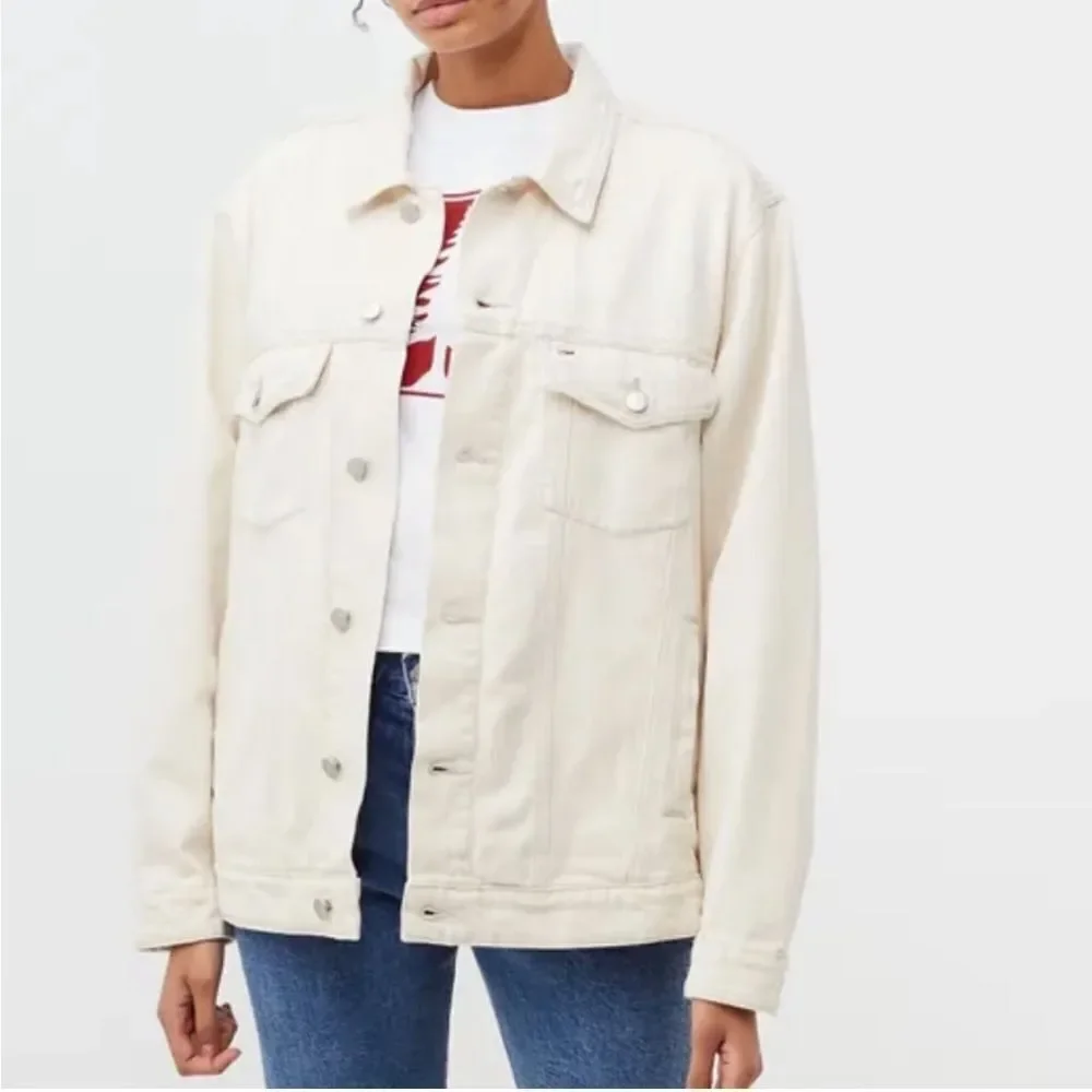 J. Crew Relaxed denim jacket in Ecru. Size XL. NWT.